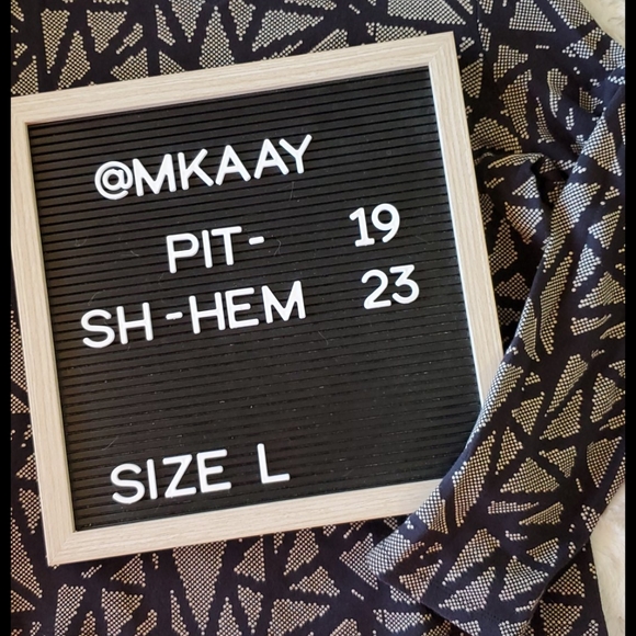 WESTBOUND long sleeve graphic geometric mosaic print top Large - Picture 4 of 5